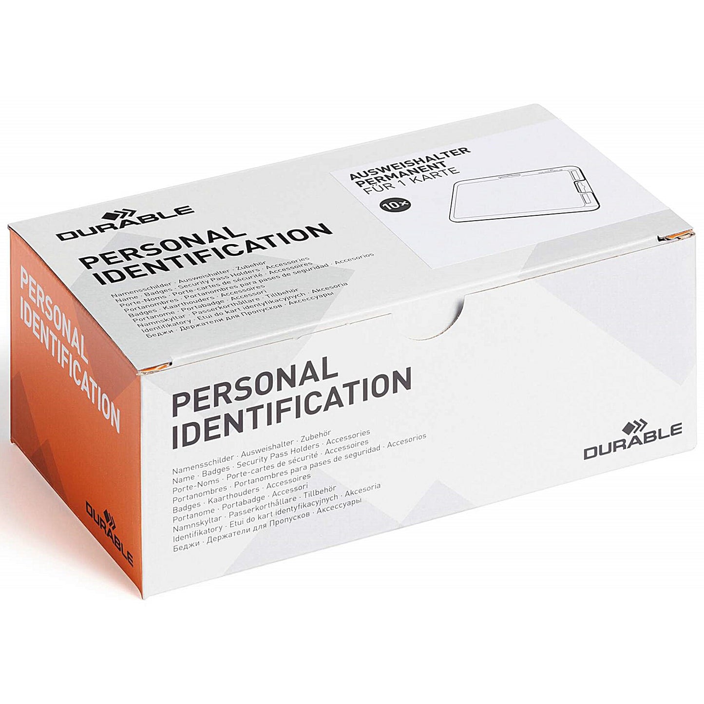 Durable Permanent High Security ID Card Holders for Lanyards, Clear, Pack of 10