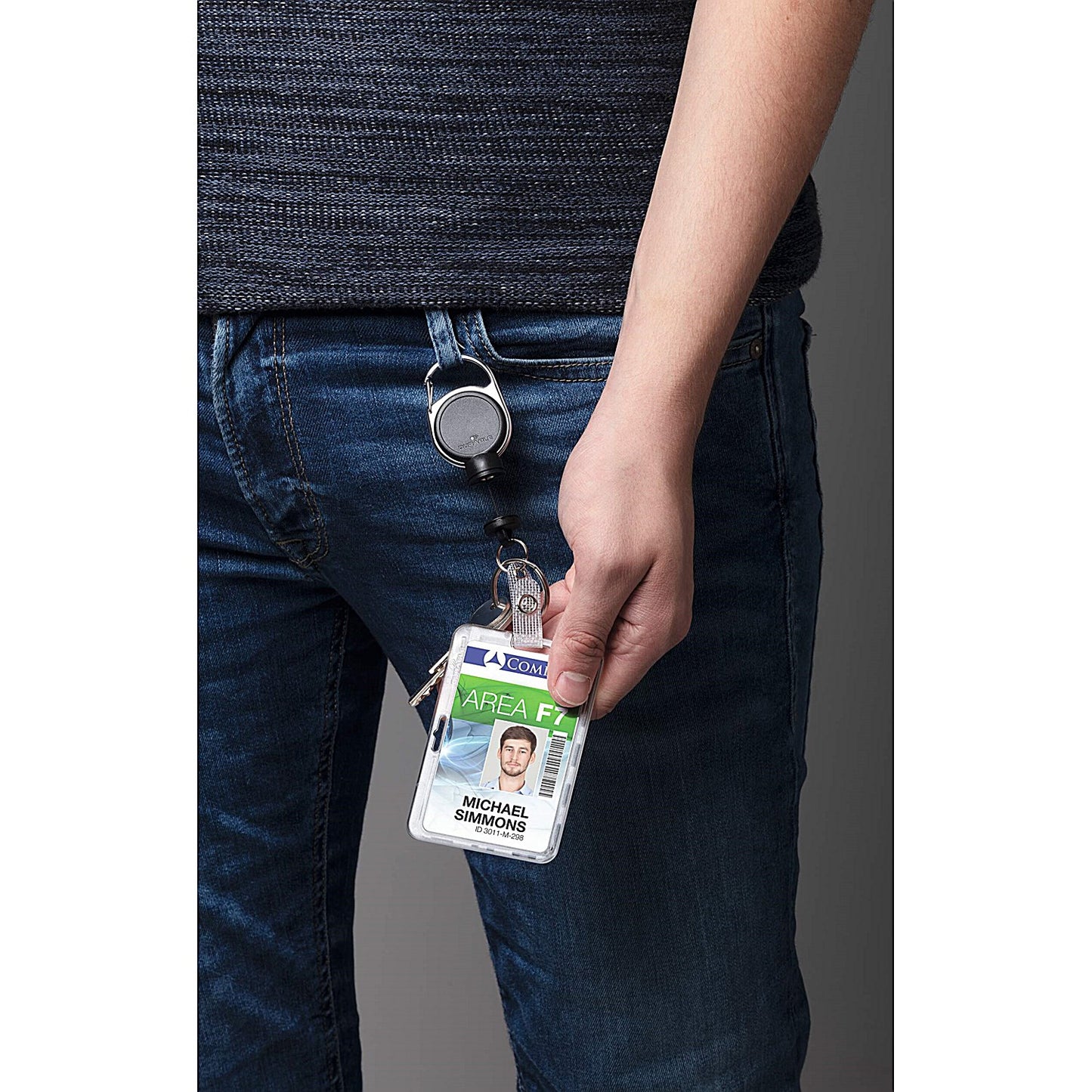 Durable Permanent High Security ID Card Holders for Lanyards, Clear, Pack of 10