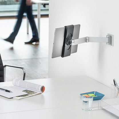 Durable Aluminium Tablet Holder iPad Wall Arm Mount, Lockable & Rotatable