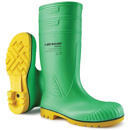 Dunlop Acifort Hazguard Steel Toe Cap Full Safety Wellington Boots, Green, 6 Easy2Order : A442AB106