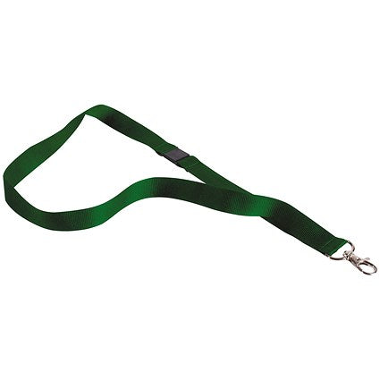 Announce Textile Badge Necklace, 400mm, Green, Pack of 10