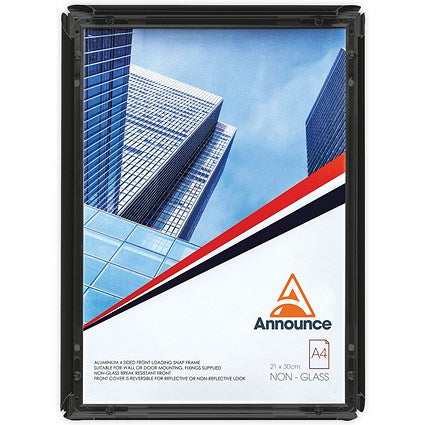 Announce Snap Frame, A4, Black