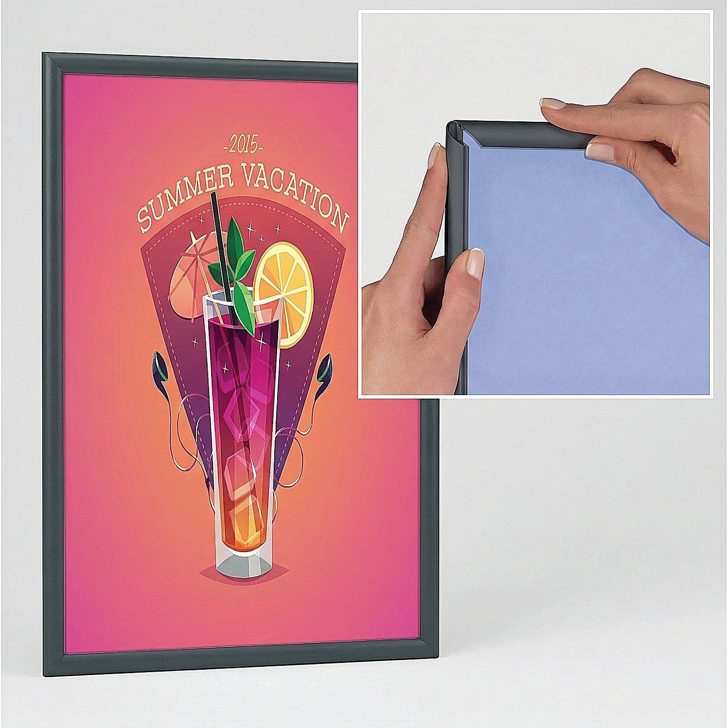 Announce 15mm Snap Frame A5 with Mitred Corners Grey Frame
