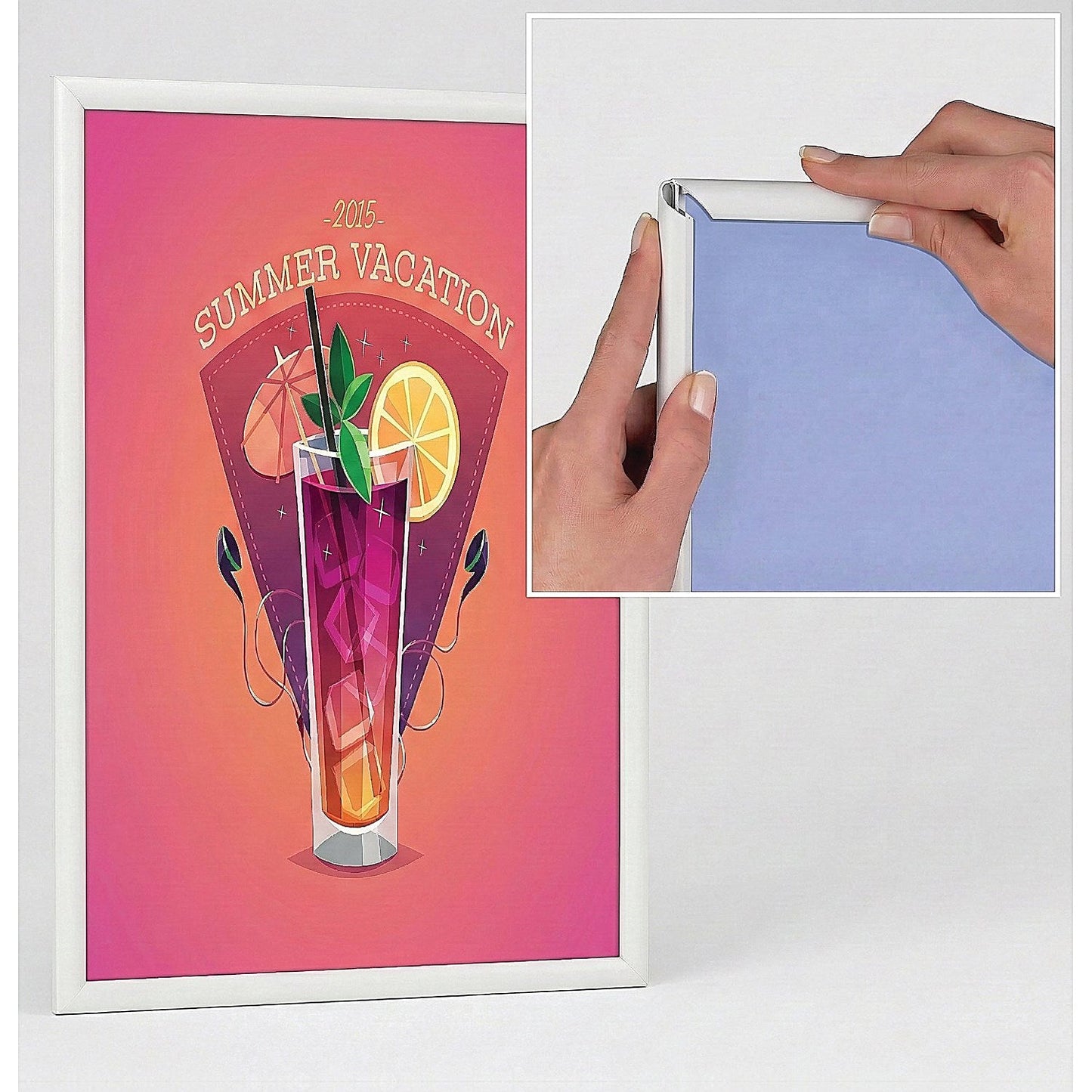 Announce 15mm Snap Frame A4 with Mitred Corners White Frame