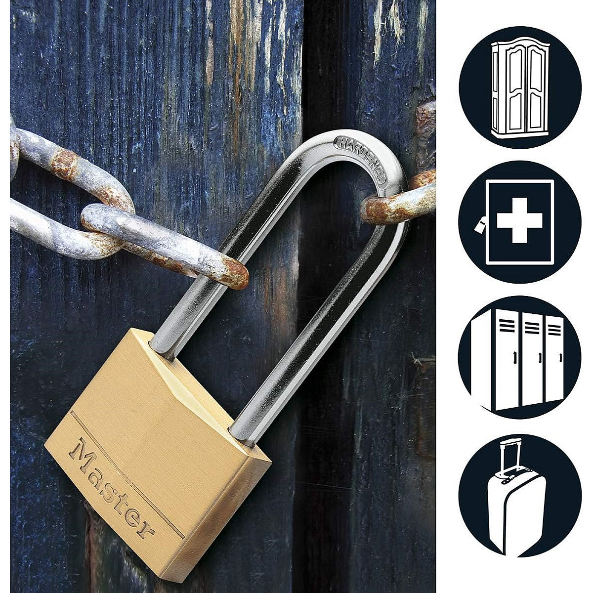 Master Lock 30mm Solid Brass Padlock 64mm Shackle