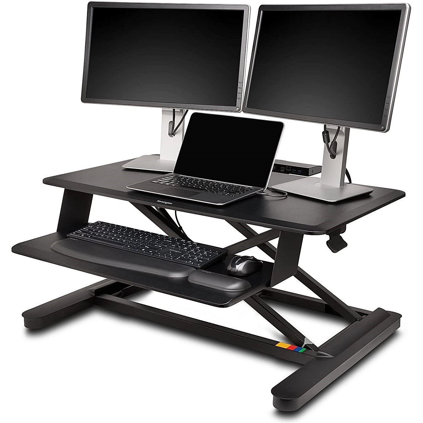 Kensington Smartfit Tabletop Sit Stand Workstation, Adjustable Height, Black