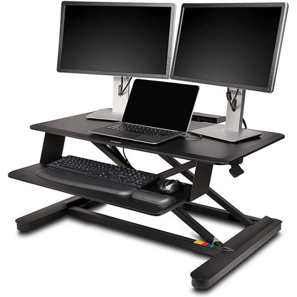 Kensington Smartfit Tabletop Sit Stand Workstation, Adjustable Height, Black