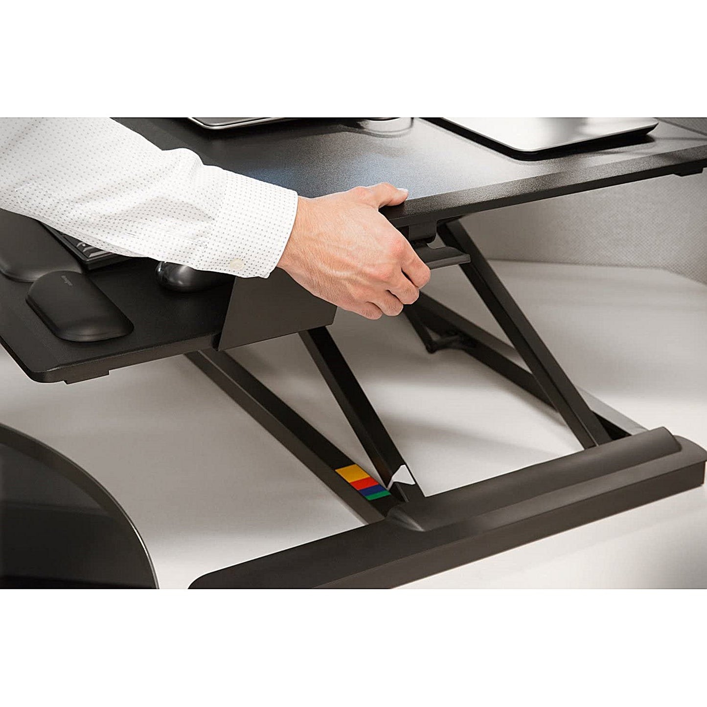 Kensington Smartfit Tabletop Sit Stand Workstation, Adjustable Height, Black