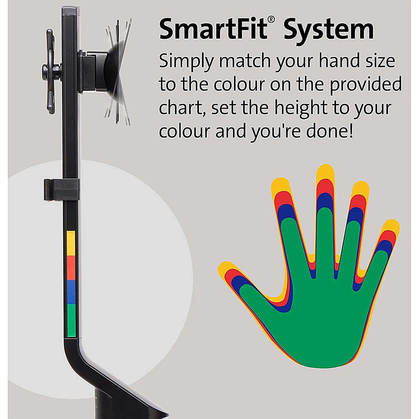 Kensington Smartfit Space Saving Deskclamped Single Monitor Arm, Adjustable Height, Black