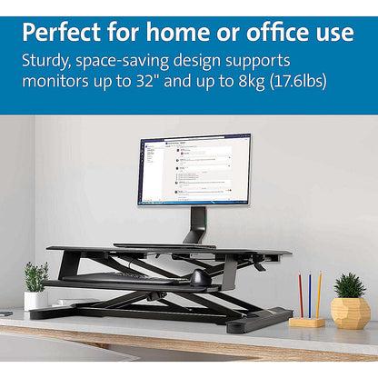 Kensington Smartfit Space Saving Deskclamped Single Monitor Arm, Adjustable Height, Black