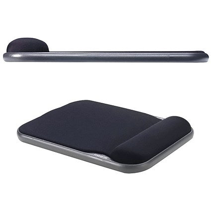 Kensington Height Adjustable Gel Mouse Mat, With Wrist Rest, Black