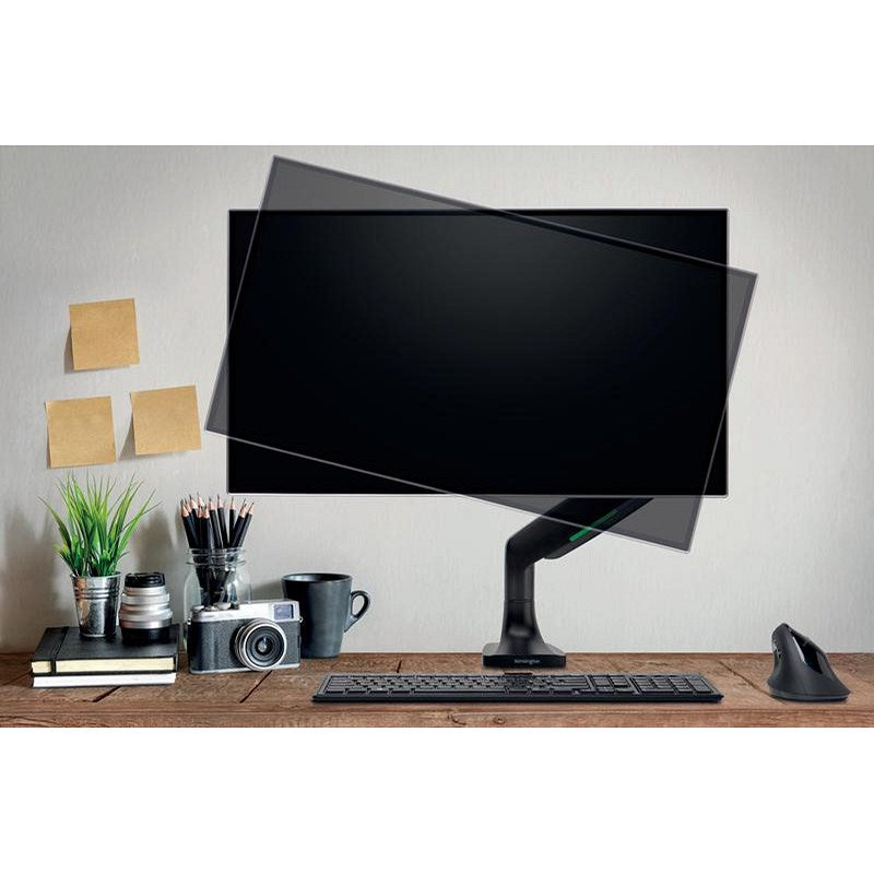 Kensington SmartFit One-Touch Deskclamped Single Monitor Arm, Adjustable Height, Black