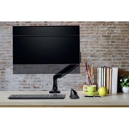Kensington SmartFit One-Touch Deskclamped Single Monitor Arm, Adjustable Height, Black
