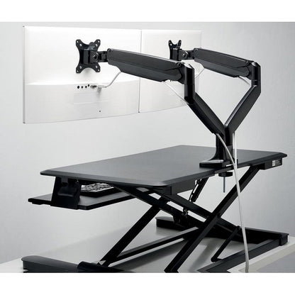 Kensington SmartFit One-Touch Deskclamped Dual Monitor Arm, Adjustable Height, Black