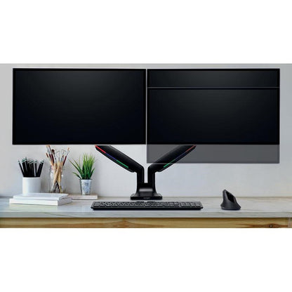 Kensington SmartFit One-Touch Deskclamped Dual Monitor Arm, Adjustable Height, Black