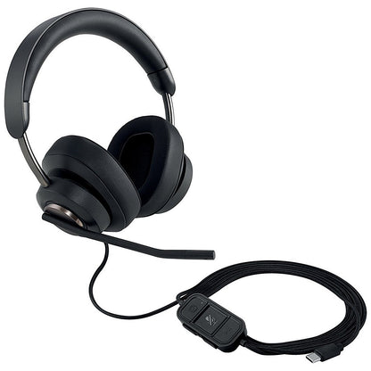 Kensington H2000 Universal Over Ear Wired Headset, USB-C, Black