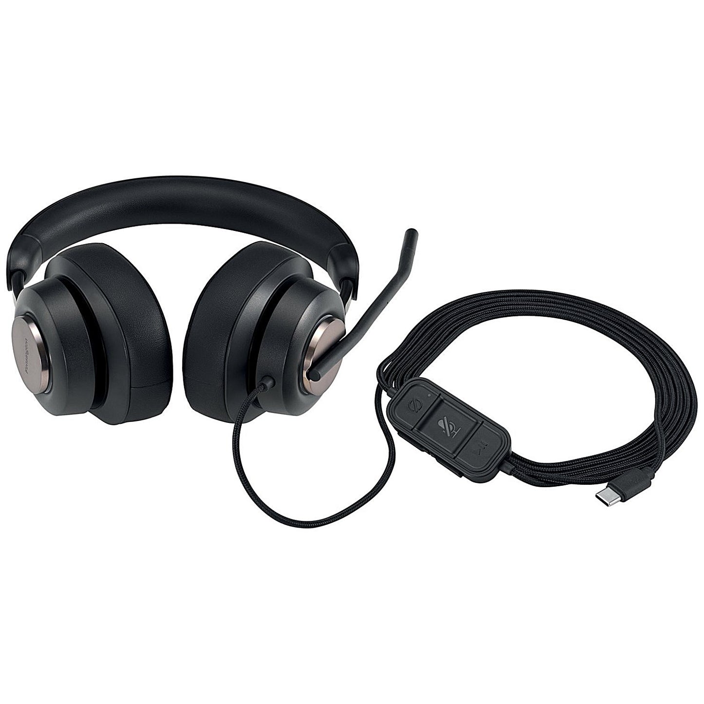 Kensington H2000 Universal Over Ear Wired Headset, USB-C, Black