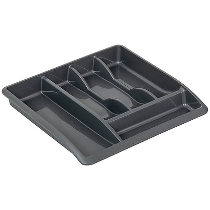 Addis High Gloss Cutlery Drawer Organiser, Metallic Silver