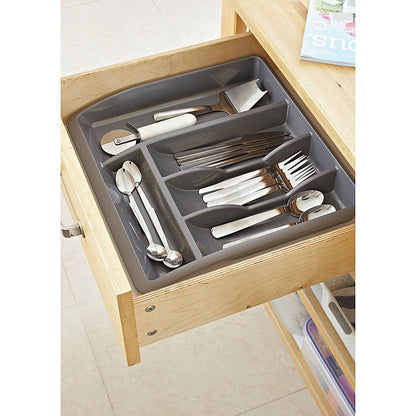 Addis High Gloss Cutlery Drawer Organiser, Metallic Silver Easy2Order : AG05890