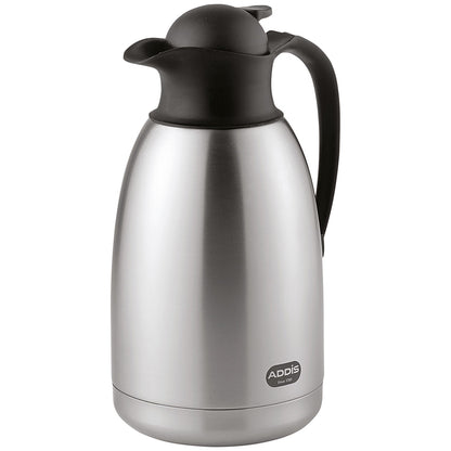 Addis Diplomat Vacuum Jug, 2 Litres, Stainless Steel/Black