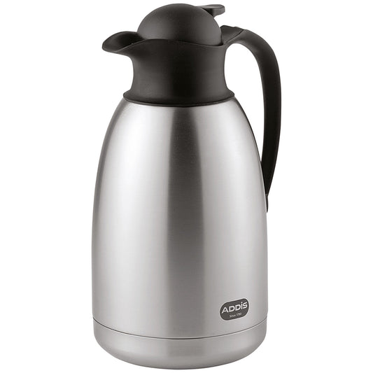 Addis Diplomat Vacuum Jug, 2 Litres, Stainless Steel/Black