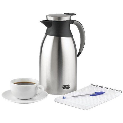 Addis Diplomat Vacuum Jug, 2 Litres, Stainless Steel/Black