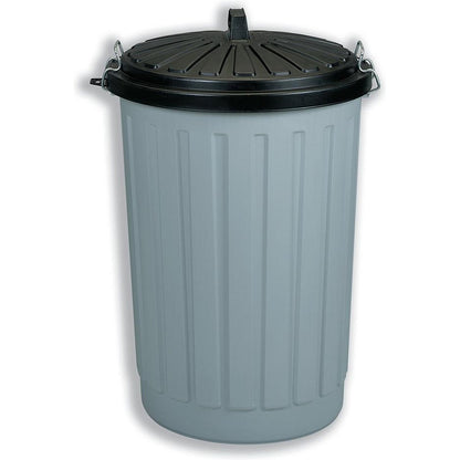 Addis Round Dustbin, 90 Litre, Grey with Black Lid,