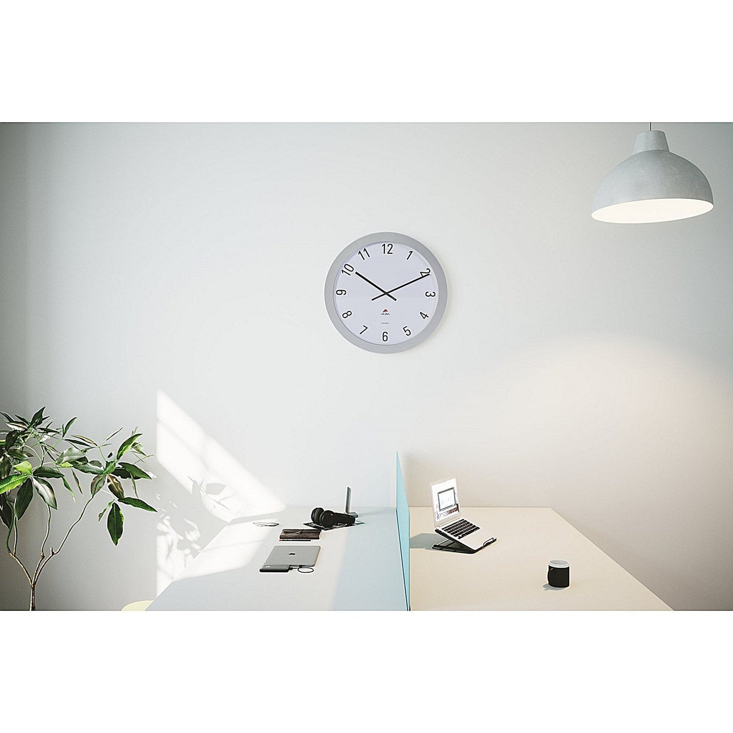 Alba Giant Wall Clock60cm ABS Glass/Grey Metal Horgiant Easy2Order : ALB01037