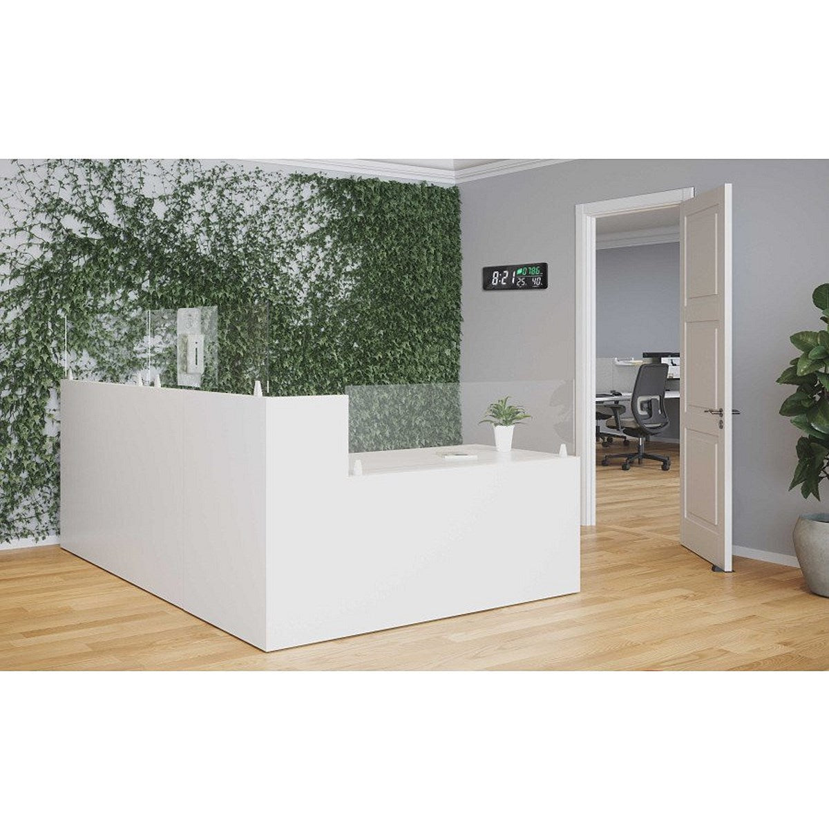 Alba LED Wall Clock With CO2 Level Temperature Humidity Sensor, Black Easy2Order : ALB01755