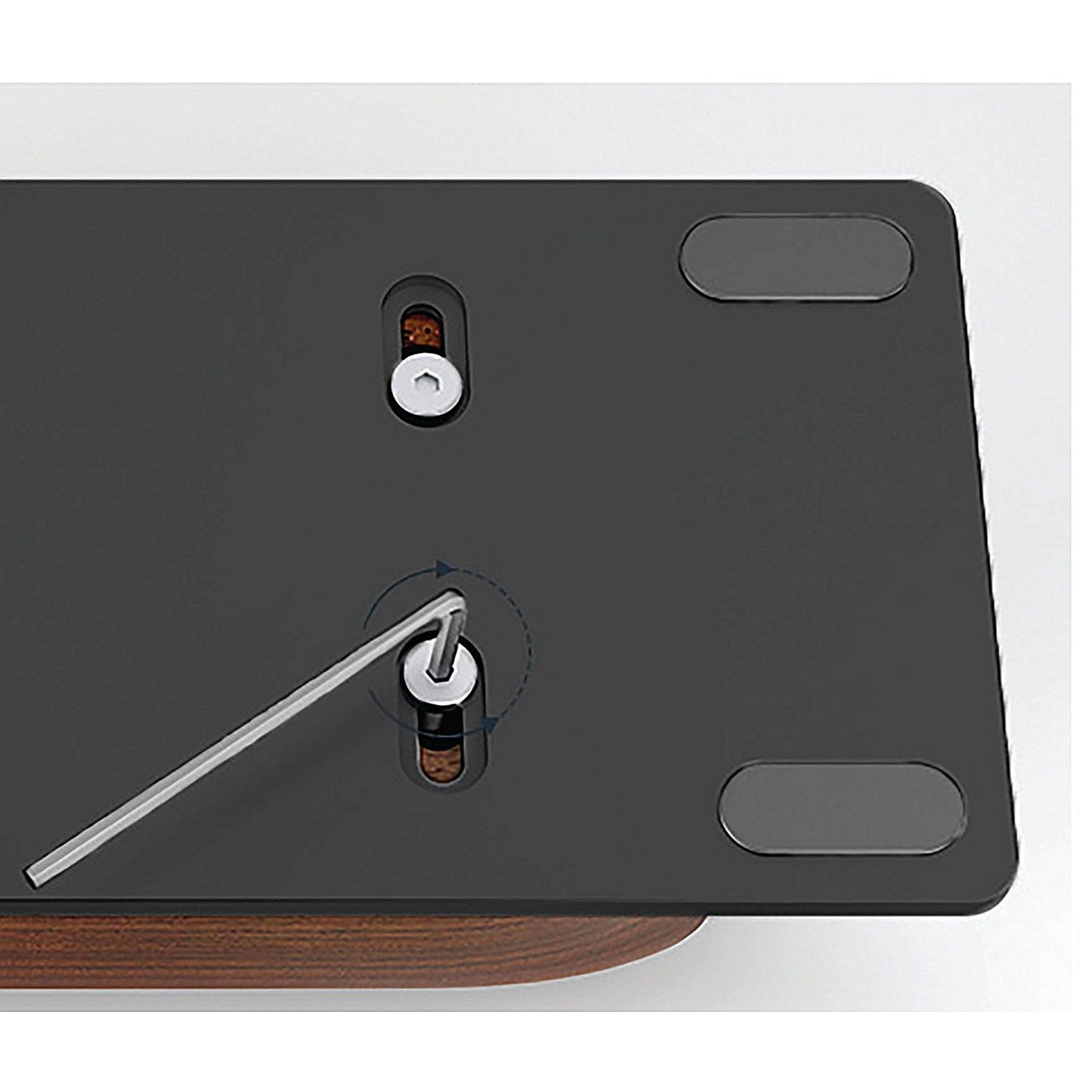 Alba Vertical Computer Stand Aluminium/Walnut
