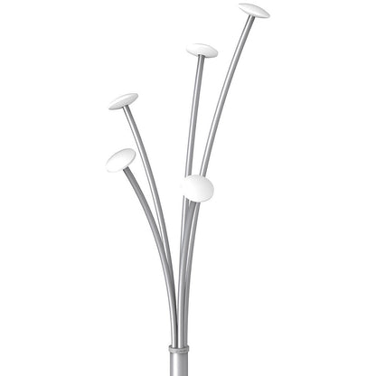 Alba Festival High Capacity Coat Stand with Umbrella Holder, 350x350x1870mm, Silver/White