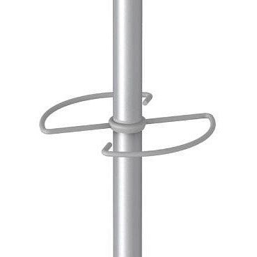 Alba Festival High Capacity Coat Stand with Umbrella Holder, 350x350x1870mm, Silver/White