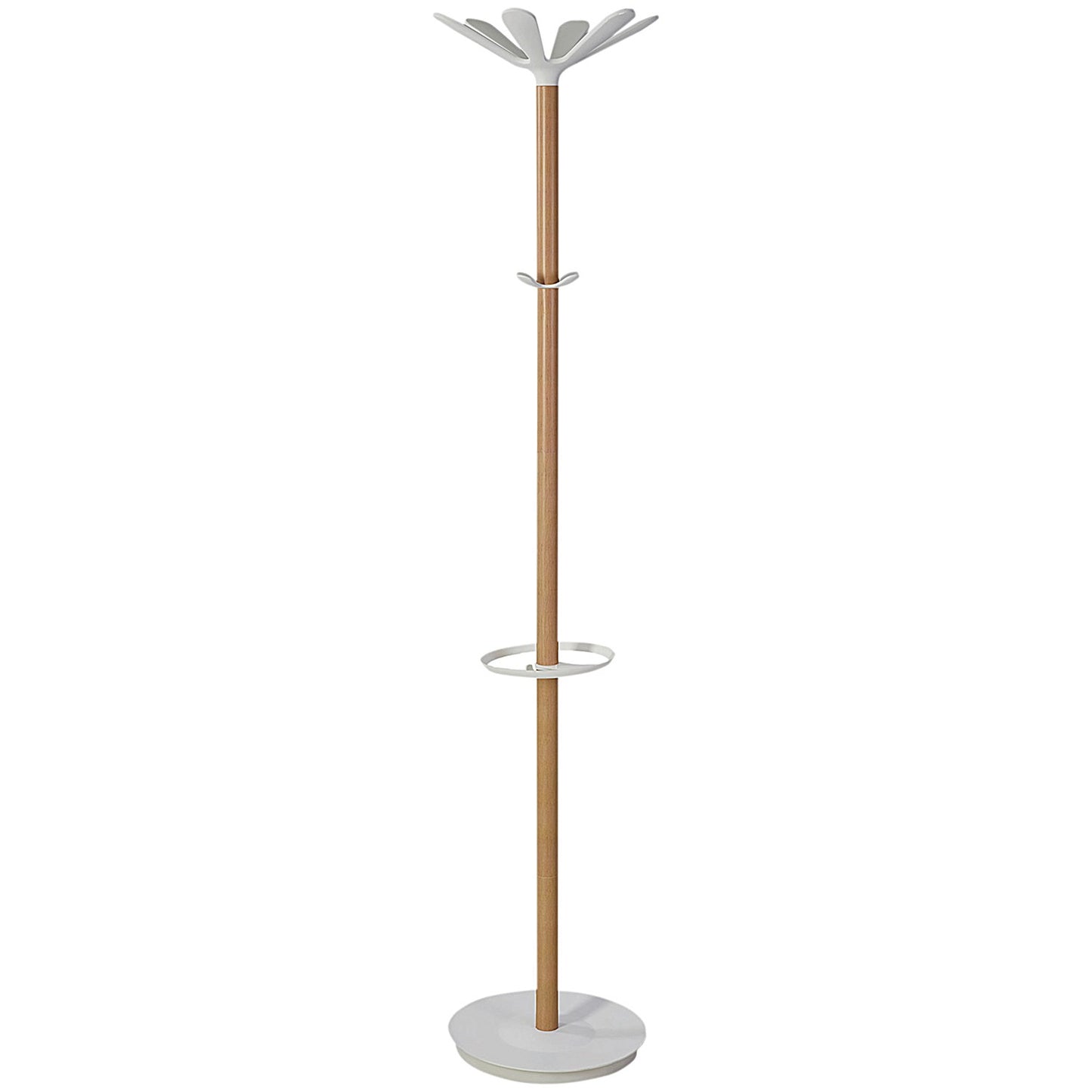 Alba Coat Stand 350x350x1750mm Beech/White