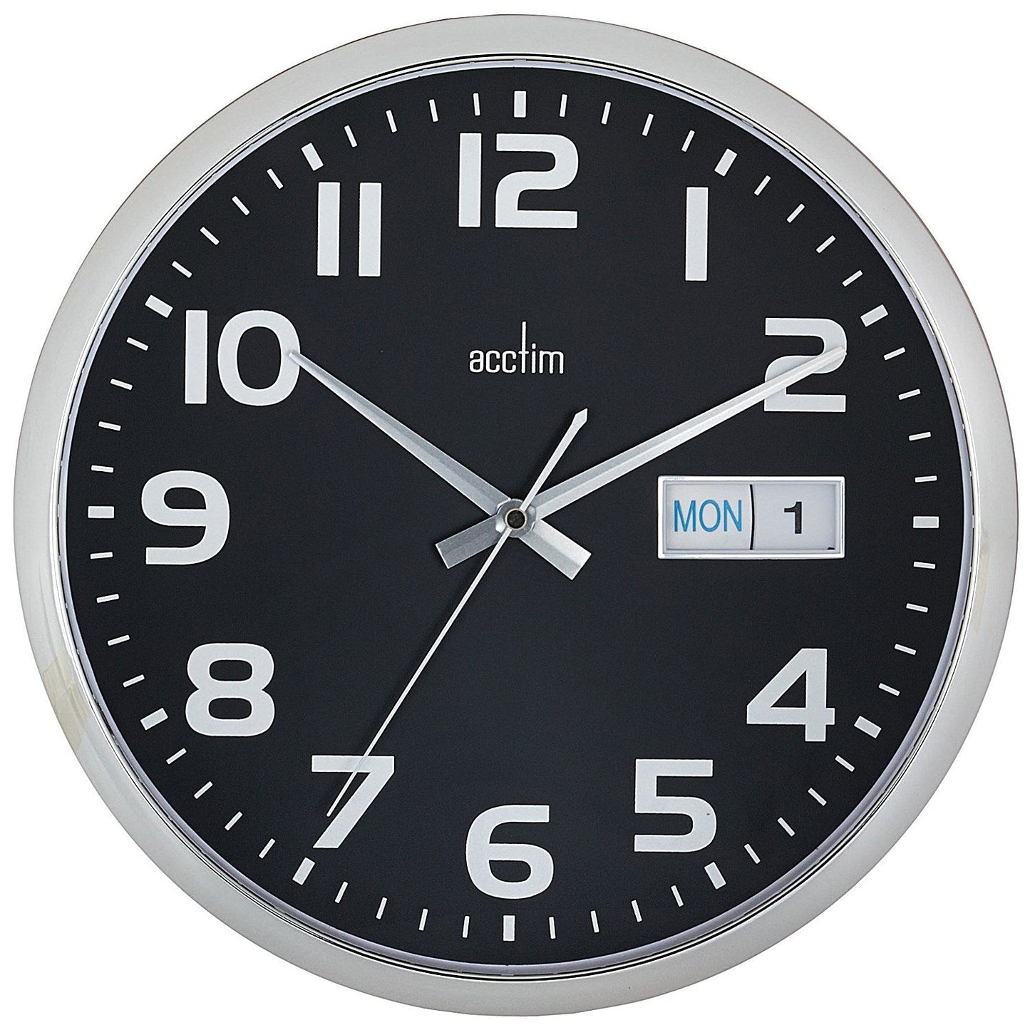 Acctim Supervisor Wall Clock 320mm Chrome/Black Easy2Order : ANG21023