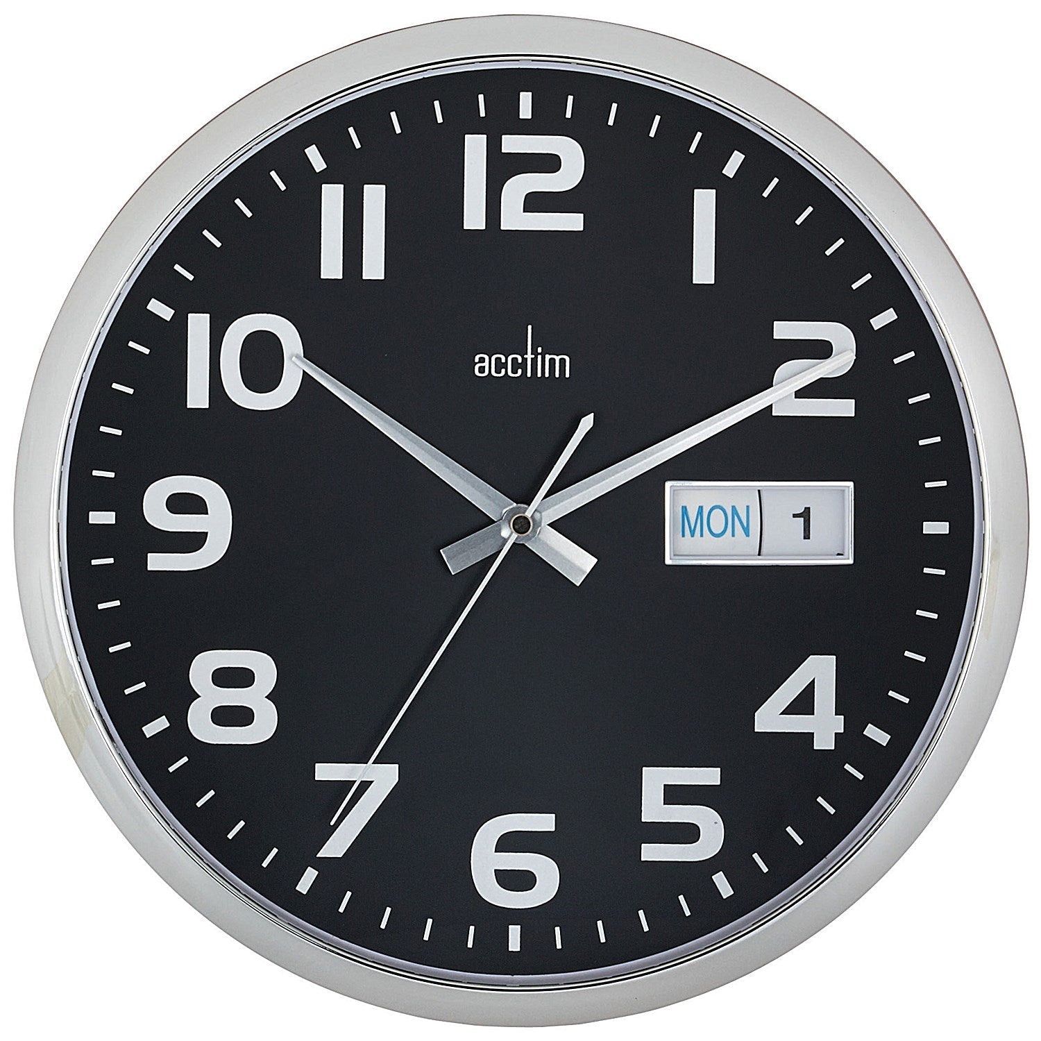 Acctim Supervisor Wall Clock 320mm Chrome/Black Easy2Order : ANG21023