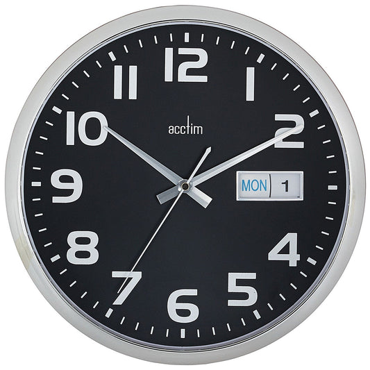 Acctim Supervisor Wall Clock 320mm Chrome/Black Easy2Order : ANG21023