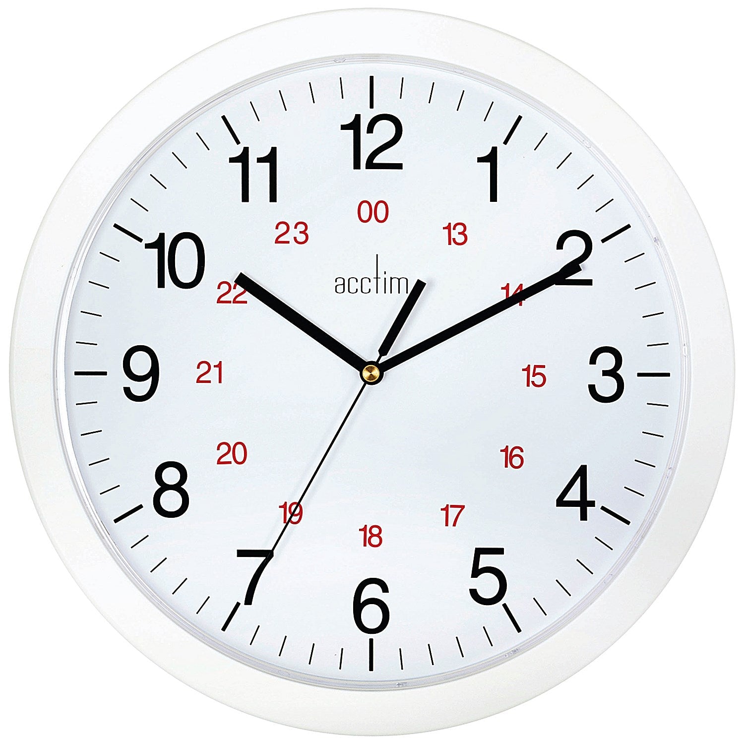 Acctim Metro 24 Hour Plastic Wall Clock 300mm White Easy2Order : ANG21162
