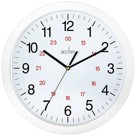 Acctim Metro 24 Hour Plastic Wall Clock 300mm White Easy2Order : ANG21162