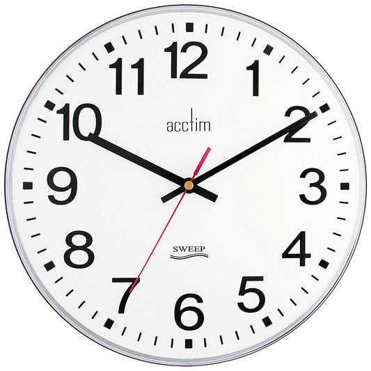 Acctim Clarkenwell Wall Clock Silent Non-Ticking 300mm Diameter White Easy2Order : ANG22233
