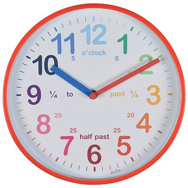 Acctim Wickford Time Teaching Clock, Red Easy2Order : ANG22524