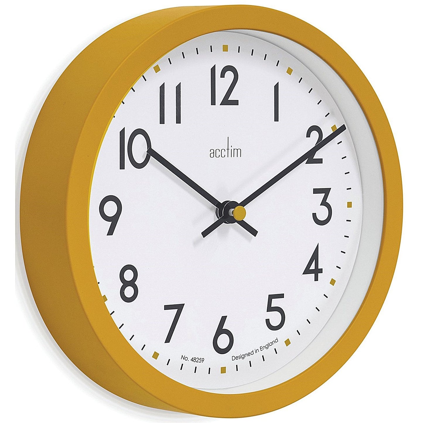 Acctim Elstow Small Office Wall Clock Yellow 20cm