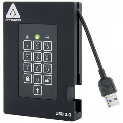 Apricorn Aegis Fortress USB 3.0 Portable Solid State Drive, 256GB, Black