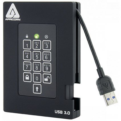Apricorn Aegis Fortress USB 3.0 Portable Solid State Drive, 256GB, Black