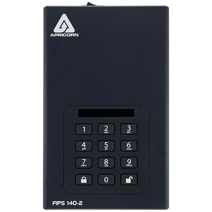 Apricorn Aegis Padlock DT 256-Bit AES-XTS Encryption External Hard Drive, 2TB