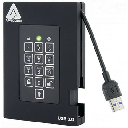 Apricorn Aegis Fortress USB 3.0 Portable Solid State Drive, 2TB, Black