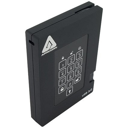 Apricorn Aegis Fortress USB 3.0 Portable Solid State Drive, 2TB, Black