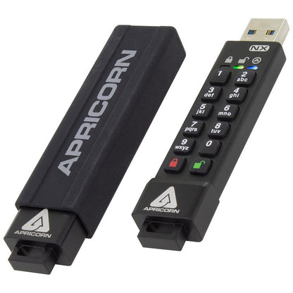Apricorn Aegis Secure Key 3NX USB 3.2 Flash Drive, 64GB, Black