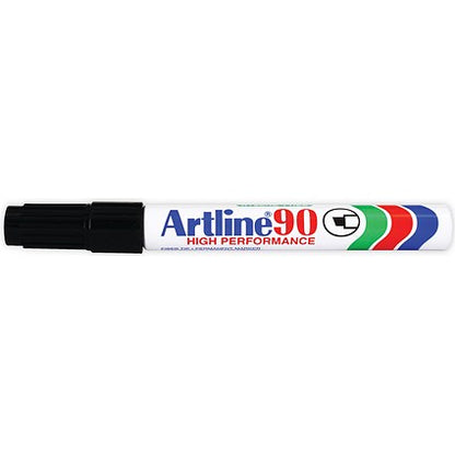 Artline 90 Chisel Tip Permanent Marker Black (Pack of 12)
