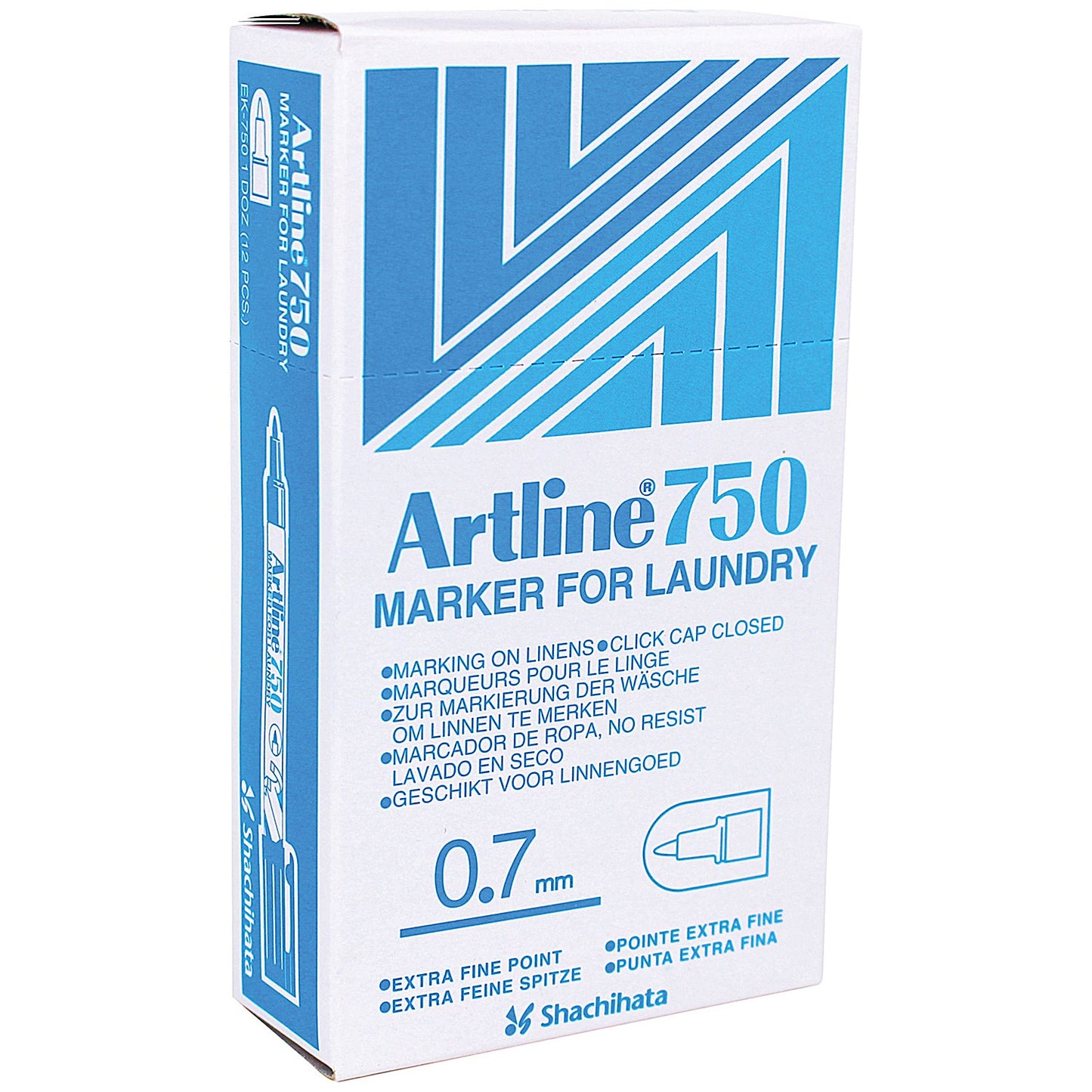 Artline 750 Laundry Marker Bullet Tip Fine Black (Pack of 12)