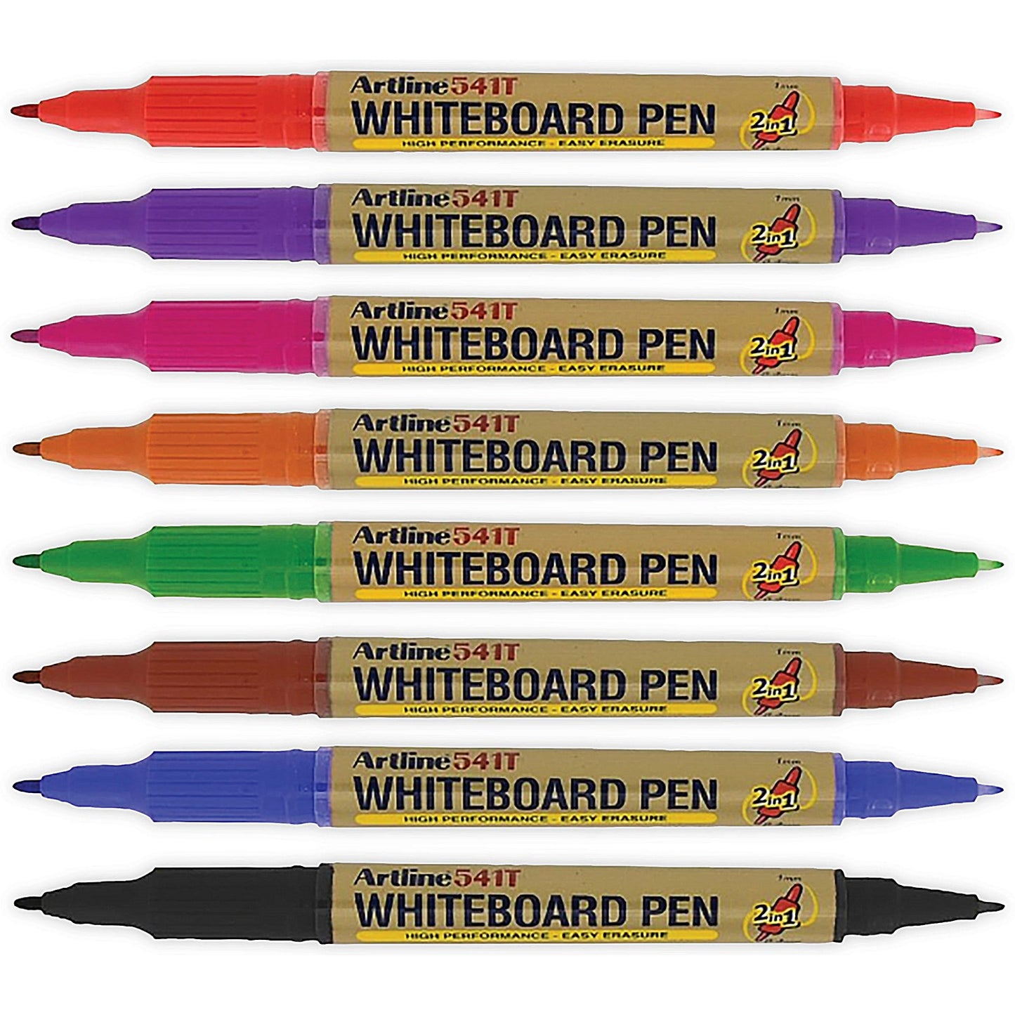 Artline 2-in-1 Whiteboard Marker, Fine/Superfine, Assorted, Pack of 8